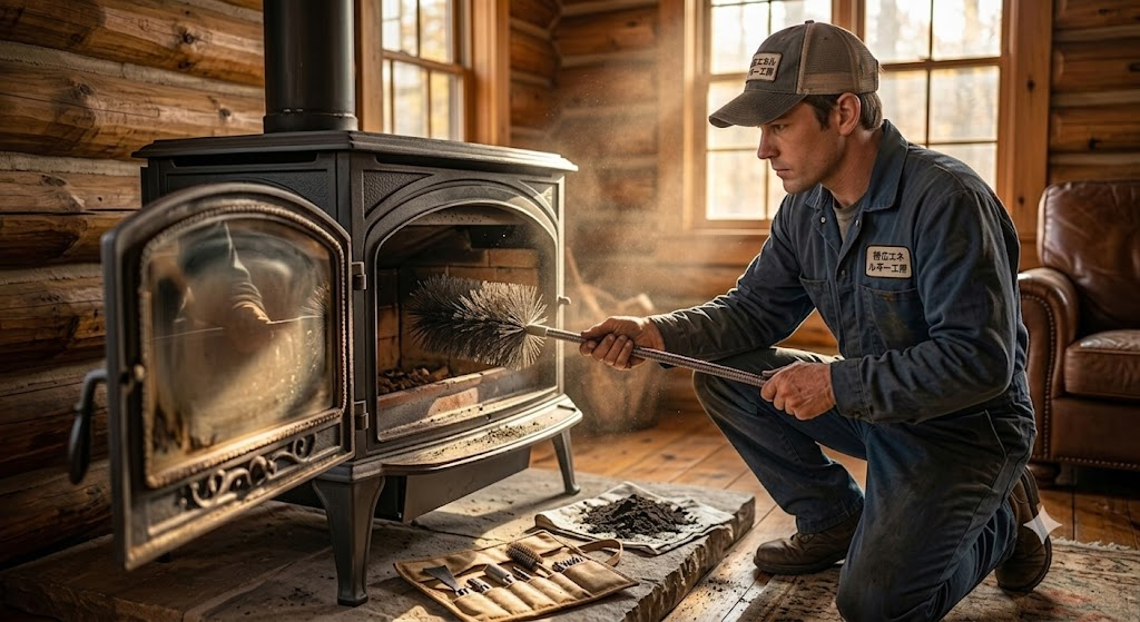 Indoor chimney cleaning