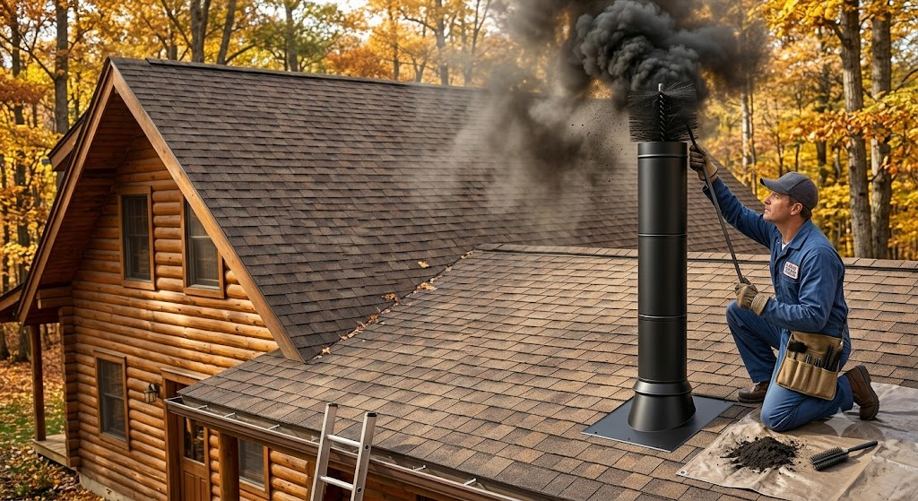Outdoor chimney cleaning